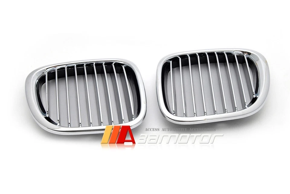 Chrome Front Hood Kidney Grill Grilles 2PC fits 1996-2002 BMW Z3 Coupe Roadster - Image 3 of 3