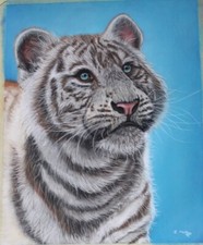 Original Pastel Painting blue