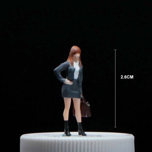 Painted 1/64 Business Girl Figure Diorama For Car Street Mini Scene Photo Prop - Picture 1 of 1