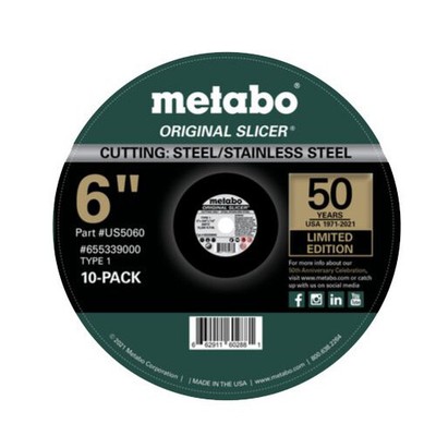 Metabo US5060 (10/Pack) 50th Anniversary Limited Edition 6'' Original Slicers New