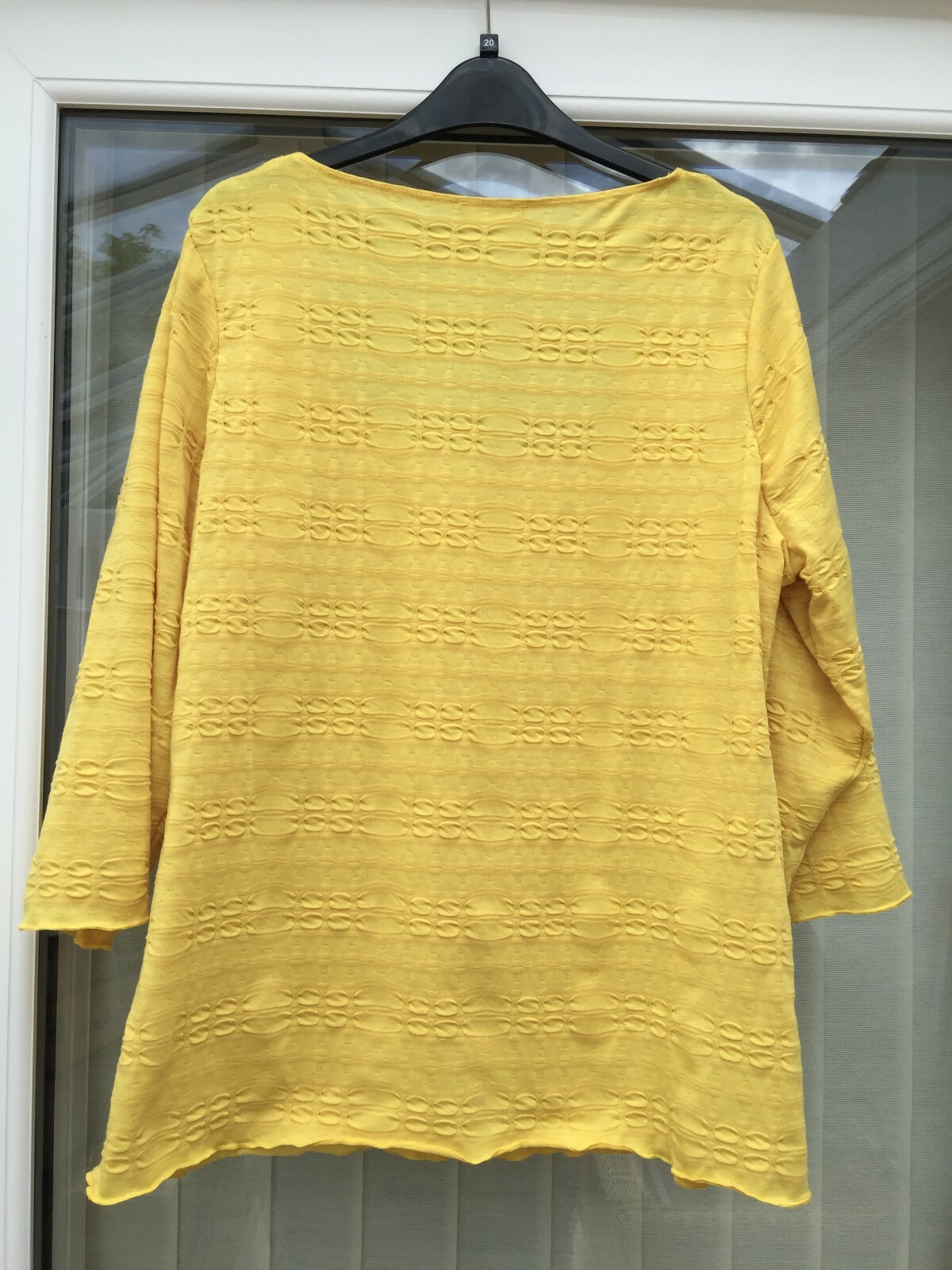 Ladies Top. M and S. Per Una Size 20 Colour Gold. 3/4 Sleeves Patterned Material image 4