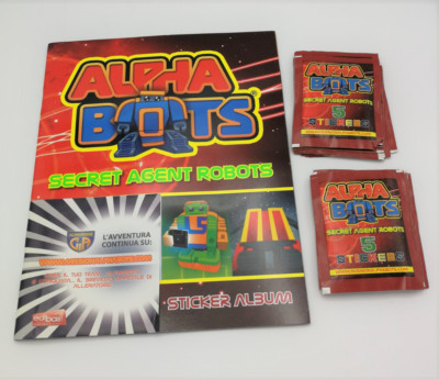 Alpha Bots Secret Agent Roboter Album Leer + 50 Sammelhüllen Für Sticker Edibas