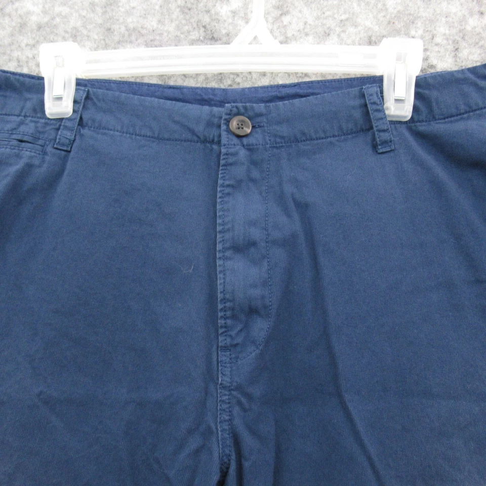 Neiman Marcus Mens Shorts 36 Blue Chino Solid Zip Mid Rise Pockets Cotton Casual - Image 2 of 4