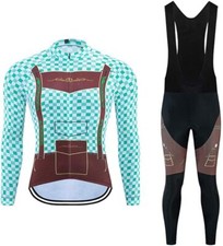 USA Seller German Lederhosen Men's Cycling Long Sleeve Jersey Bib Set