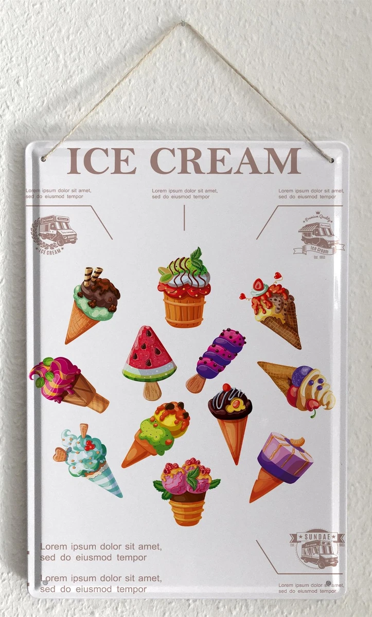 Tin sign Retro Vintage metal poster ice cream parlour Ice cream
