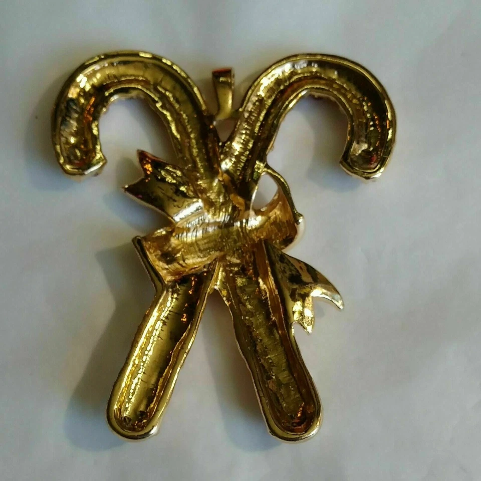 Cross Candy Pendant Gift 2.00 Ct Ruby & Diamond Simulated 14K Yellow Gold Over - Image 4 of 4