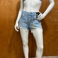 Levi's Premium 501 Original Fit HighRise Distressed Button Fly Womens Shorts W26