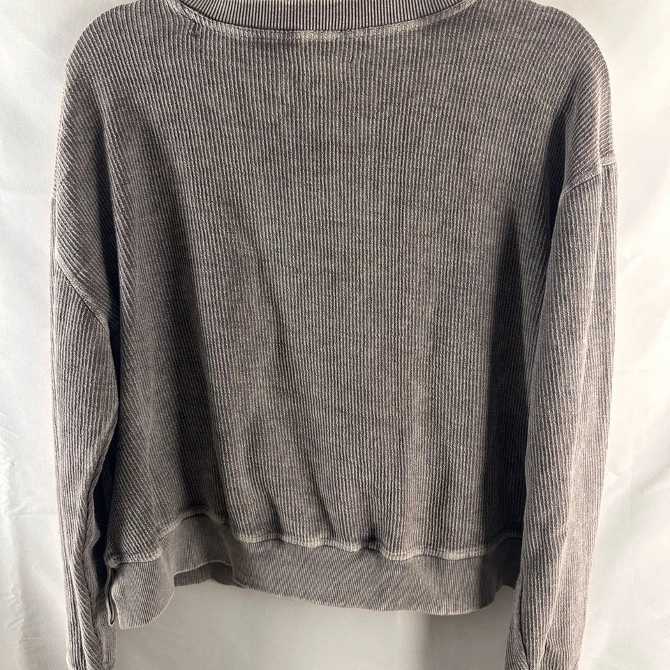 Cuello redondo gris acanalado Simply Southern para mujer Foto 2 de 3