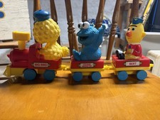 Vintage 1989 Illco Sesame Street Toy Train Big Bird, Bert and Cookie Monster