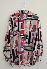 New Women's Karl Lagerfeld Paris Button Up Blouse Size M Long Sleeves