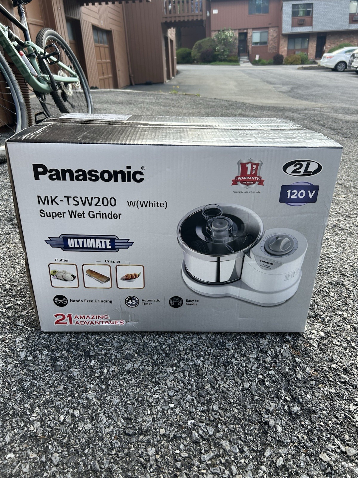 Panasonic MK-TSW200 Super Wet Grinder&nbsp;&nbsp;(white) 2 Liter , Made For USA