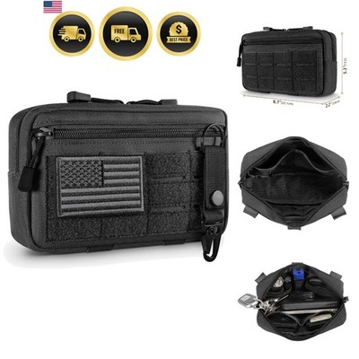 Tactical Molle Admin Pouch Utility Laser Cut EDC Tool Pouch Bag Horizontal Mo...