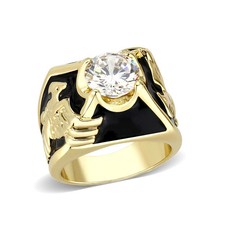 Women's Gold Plated Brass Ion Ring Clear CZ Stone - Mother's Day, Valentine's Da