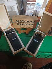 Pair of Vintage 1960's Midland Transceiver Walkie Talkies Model 13-108 with box