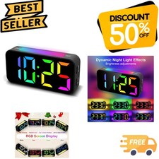 Large LED Display Alarm Clock with Adjustable Brightness & Loud Alarm for Kids