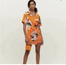 Reformation Luxe Electra Orange Silk wrap mini dress women size small Party