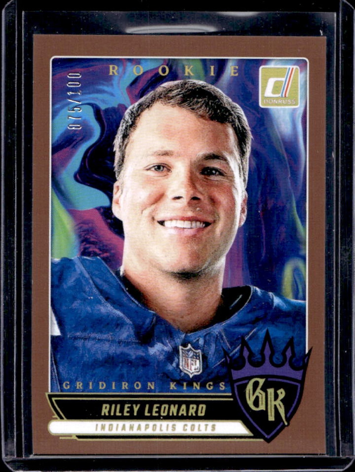 2025 Donruss Riley Leonard Rookie Gridiron Kings Studio Series #75/100 Colts