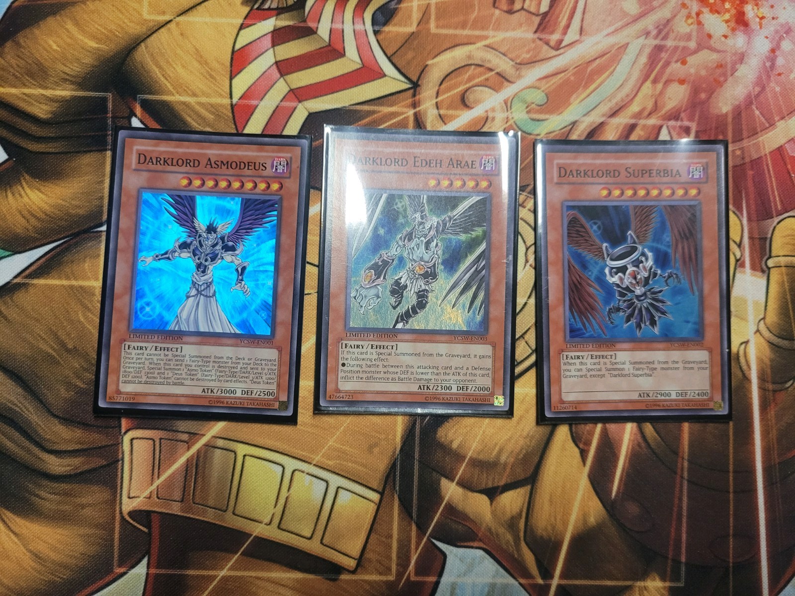 Yugioh Darklord Prize Card (3 Card) Set 2010 Super Rare YSCW-EN001 EN002 EN003