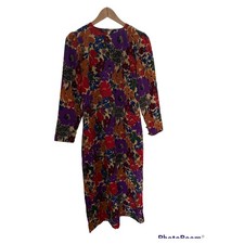 Custom Handmade Floral 1970's Style Fall Winter Maxi Dress in Multicolor NWOT