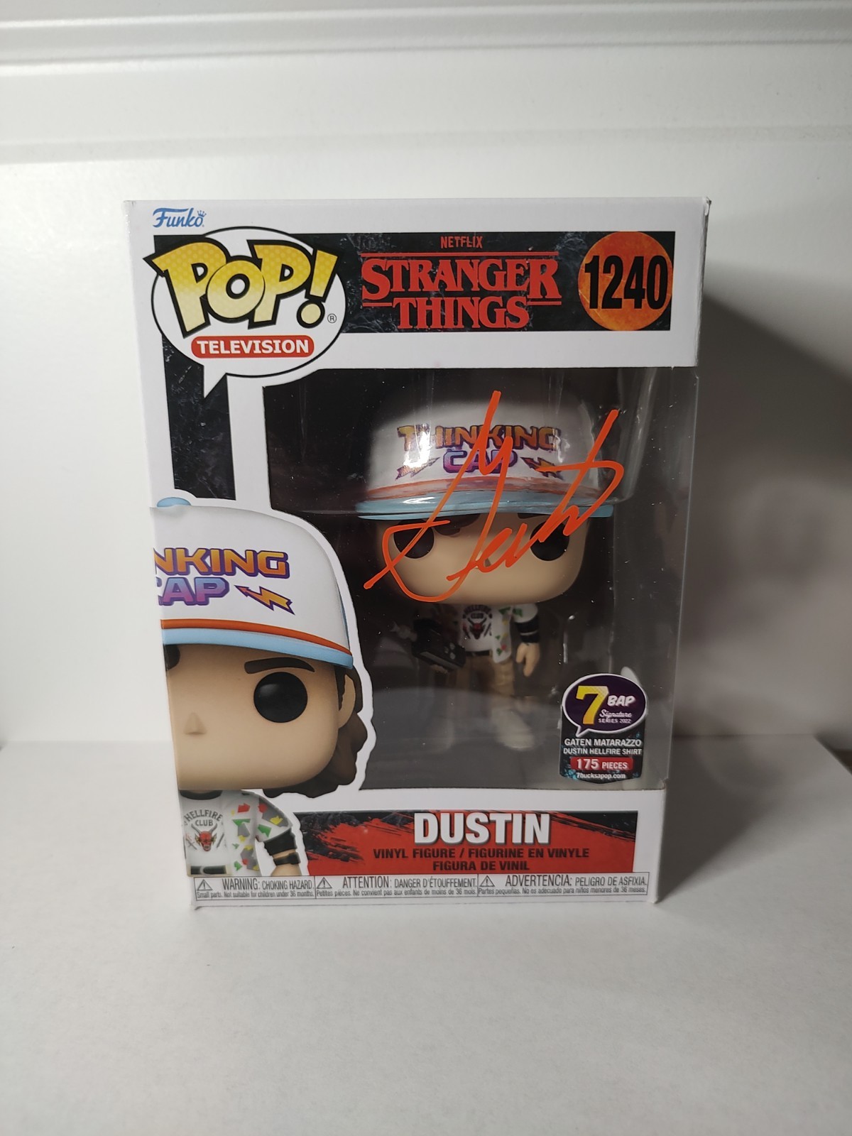 Gaten Matarazzo Stranger Things signed Dustin Funko Pop Vinyl Figure