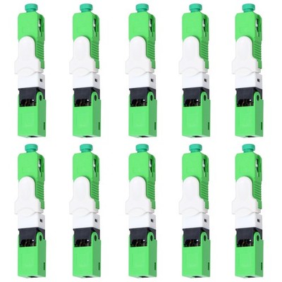 10 PCS SCAPC Singlemode Fiber Optic Cable Quick Fast Connector Adapter Plug
