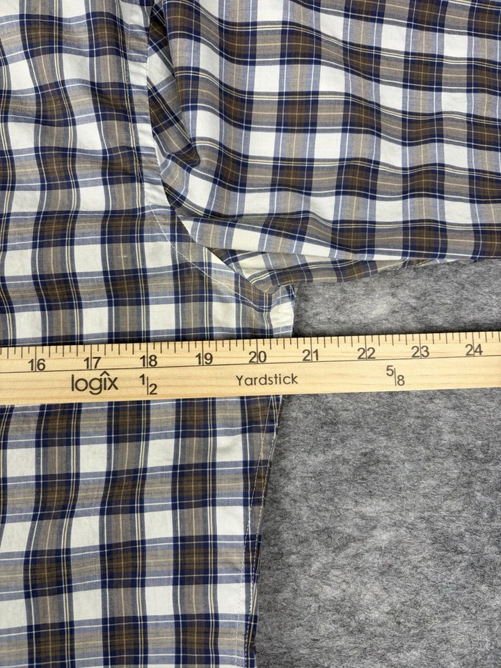 J. Press Trunk Club Shirt Mens L Blue Plaid Cotton Button Down Long Sleeve - Image 3 of 4