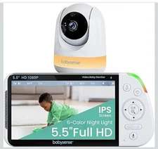 BabySense 5.5" Split Screen 1080P Full HD Video Baby Monitor *Factory Sealed*