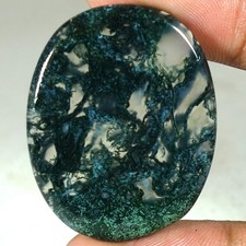 35.00Ct 100  Natural Amazing Green Moss Agate Oval Cab Loose Gemstone 28X36X4mm