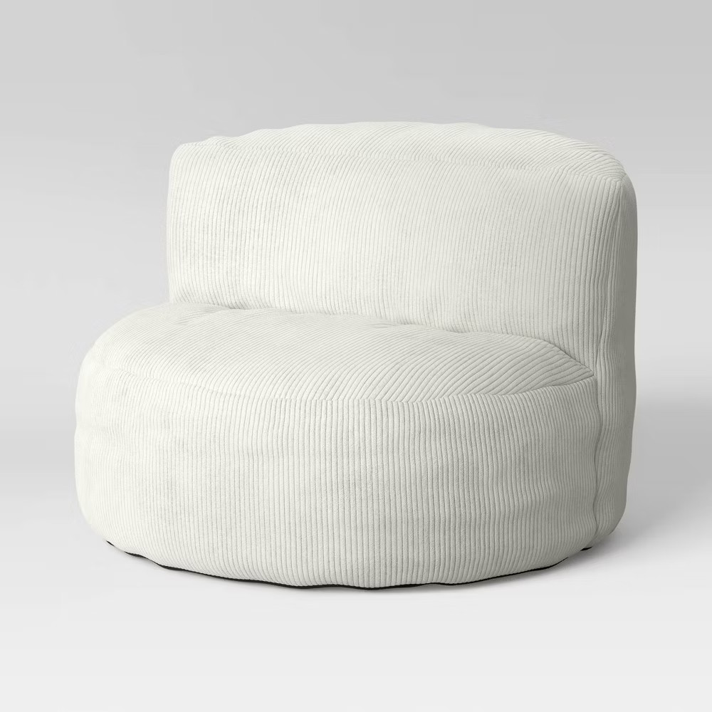 Corduroy Compressed Foam Dorm Chair Cream - Room Essentials