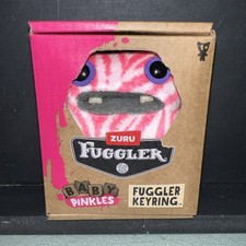 Fuggler Baby Pinkles 3.5" WIDE EYED WEIRDO Pink Zebra Keychain