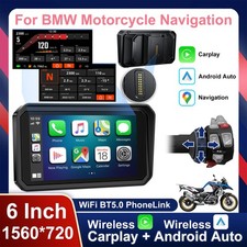 for BMW Motorcycle CarPlay & Android Auto Dual Bluetooth, 6" Waterproof Screen