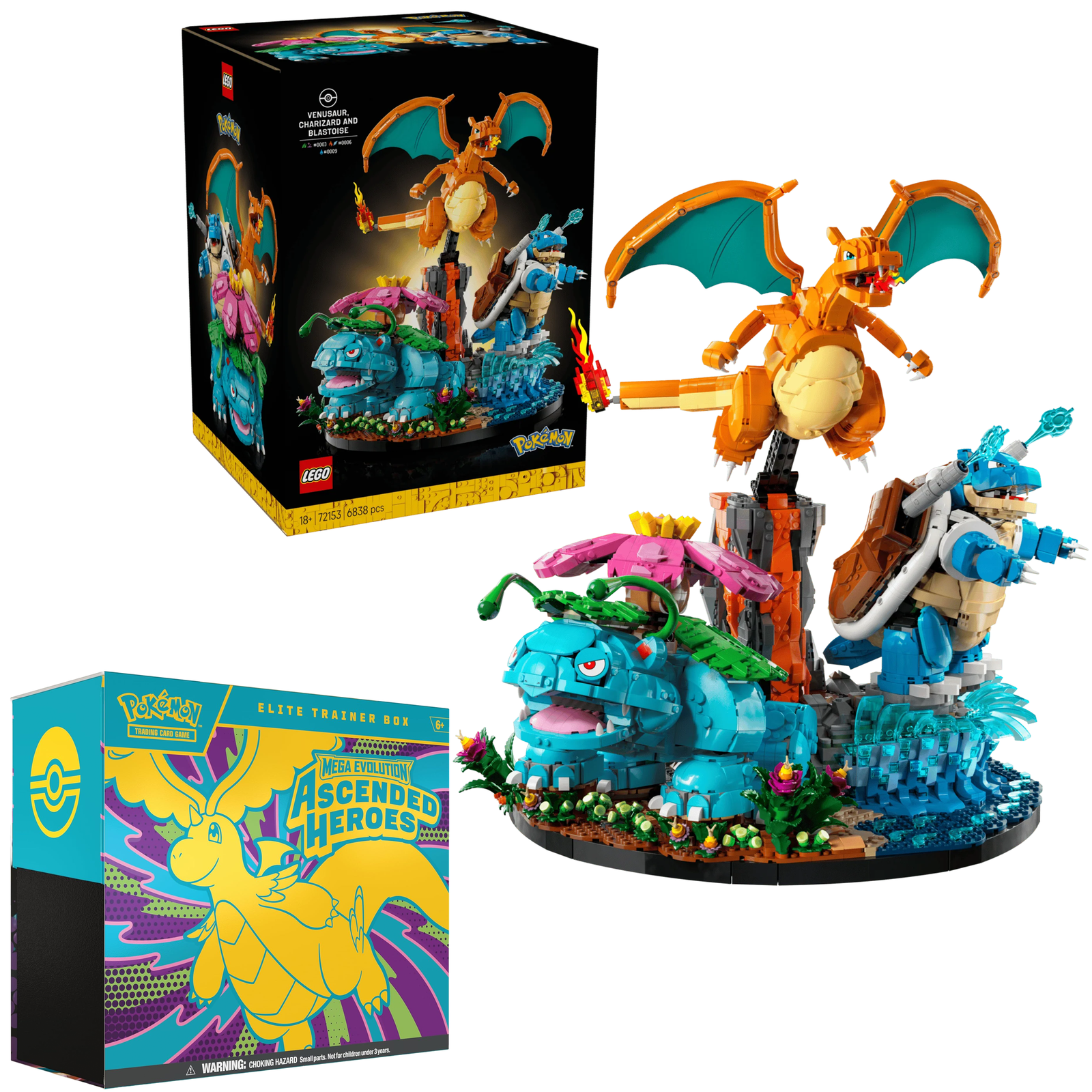 Pokémon Bundle: Lego 72153 Set and TCG: Mega Evolution - Ascended Heroes ETB