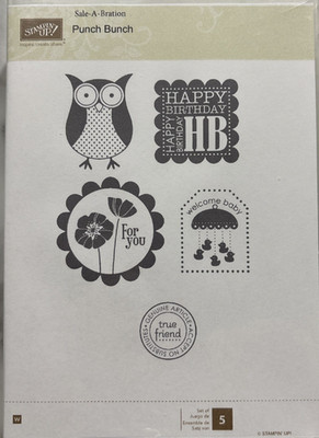 Stampin  Up! PUNCH BUNCH Stamp Set Wood Mounted Rubber 2011 Sale-A-Bration