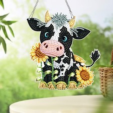 Diamond Painting Kits Hanging Pendant,Diamond Art Hanging Sign DIY Special Cow