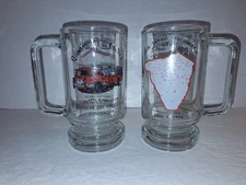 Two 74th Annual Lancaster Co. Fireman Convention Glass Mugs 1994 Quarryville, PA