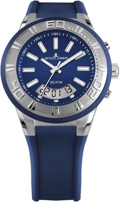 JACQUES LEMANS Herren Armbanduhr Miami 1-1786C Quarz Chronograph 45mm