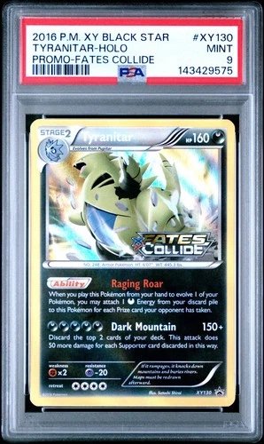 Tyranitar XY130 PSA 9 2016 Pokemon XY Fates Collide Prerelease Stamp Promo Holo