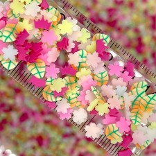FAKE Pastel Sakura Leaf Polymer Clay Sprinkle Mix NOT EDIBLE  D9-03