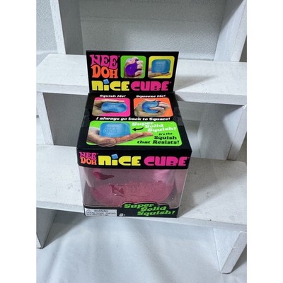 The NICE ICE CUBE By NEEDOH Squish Me Squeeze Me Super Solid Squish PINK NEW
