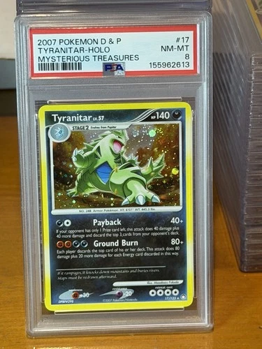 Tyranitar 17/123 D&P Mysterious Treasures 2007 Holo PSA 8 Nm-Mint New Cert
