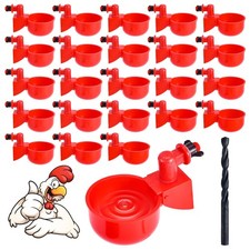 Chicken Water Cups, Chicken Waterer 24 Pack, DIY Chicken Water Feeder for Pou...