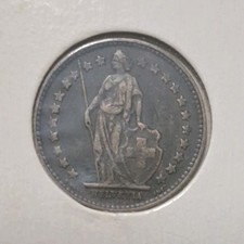 Rare Vintage Switzerland 1/2 Franc 1909 Silver Coin 0.835