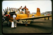 Navy Beechcraft T-34B Mentor at Pensacola in 1950's, Kodachrome Slide h21a