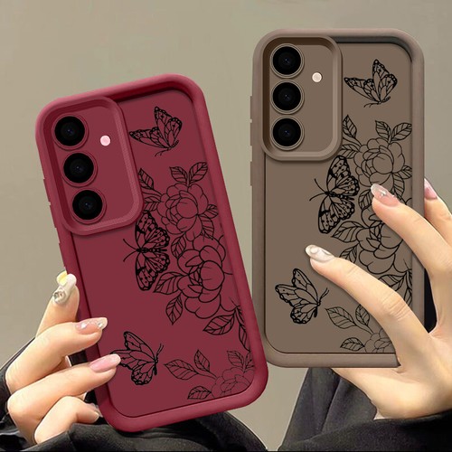 Floral Coque Souple Pour Samsung Galaxy S24 Ultra S23 S22 S21 FE A35 A54 A55 A53 - Picture 4 of 16