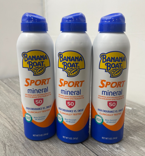 3pk Banana Boat SPORT SPF 50 Mineral Sunscreen 5 oz each Exp 12/25 - 第 2/9 張圖片