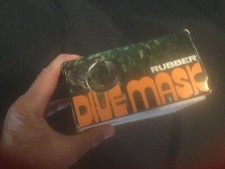 NIB,OS,K-Mart Scuba Rubber Dive Mask Tempered Oval Glass,Made In Japan FREESHIP 