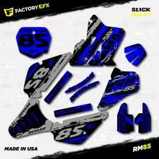 Gray & Blue Slick Racing Graphics Kit fits Suzuki RM85 01-21 Plates RM 85 Decal