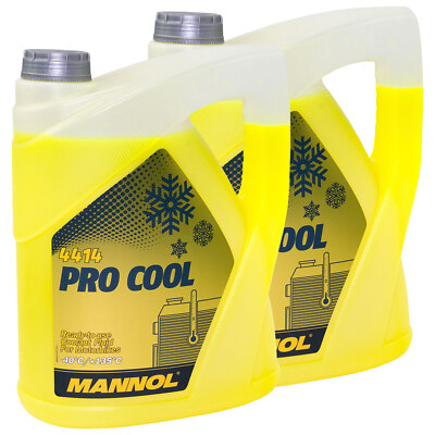Pro Cool Kühlflüssigkeit gelb MANNOL 2x 5 Liter Kühlerschutz Motorrad Roller