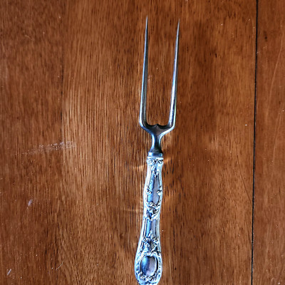 Rare Gorham Antique 2 Tine Meat Carving Fork Mono JLC