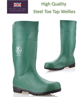 Steel Toe Saftey Boots Mens Wellies Wellington Boots Waterproof